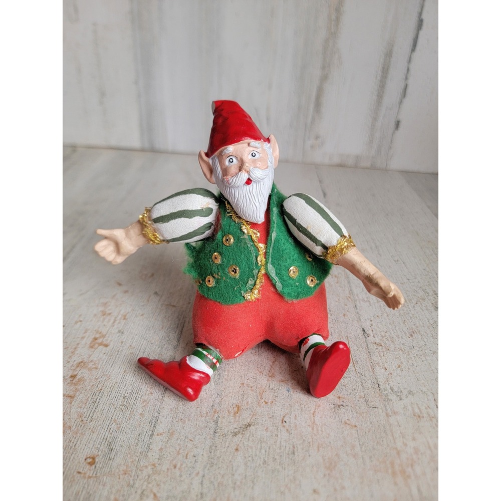 Unique elf Santa Claus AS IS shelf sitter vintage Xmas figure home decor